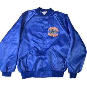Vintage Florida Gators NCAA Satin Jacket 90s Made In USA Blue Size XL Cardinal